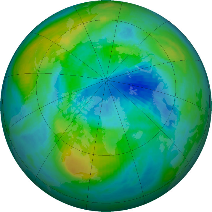 Arctic ozone map for 28 September 1980